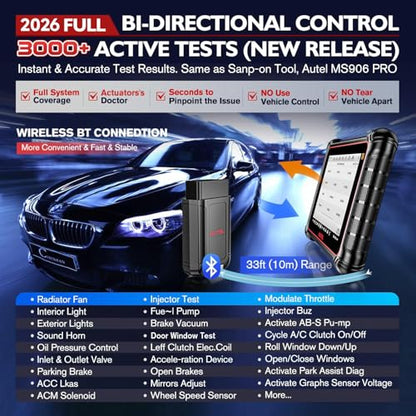 Autel Scanner MaxiCOM MK900TS, Top TPMS Programming & Bidirectional Tool