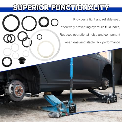 15PCs 3 Ton Floor Jack Seal Kit,Hydraulic Jack Rebuild Kit,3Ton Floor Jacks Repair Set, Seal Replacement Set Includes O-Ring Seal/Oil Plug,Sealing Car Accessories for 3-Ton Hydraulic Jacks