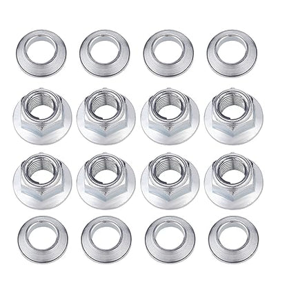 M10x1.25 ATV Locking Lug Nuts Set for Yamaha Blaster Banshee Raptor Warrior YFZ450 YFZ660 Kawasaki 400 Suzuki 400 - style: 8x M10 Flange Lug Nuts and 8X special tapered adaptors