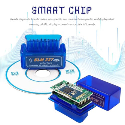 2PCS ELM327 OBDⅡ Car Auto Diagnostic Scanner, Mini OBDII Professional Bluetooth Scan Tool and Code Reader, Wireless Interface OBD2 Auto Diagnostic Tool for Android and iOS