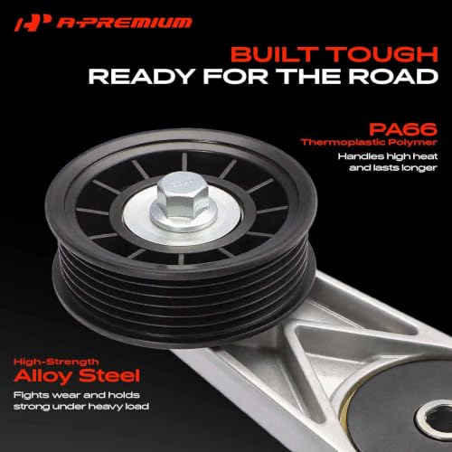 A-Premium Belt Tensioner Assembly with Pulley Compatible with Ford, Mercury