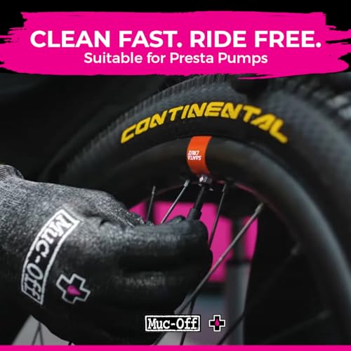 Muc-Off 1 Liter Tubeless Tire Sealant + 60mm Black Presta Valve - Bundle | Seals Punctures Up to 6mm | Ideal for MTB | Long-Lasting and Biodegradable - size: 1000ml & 60mm Valves