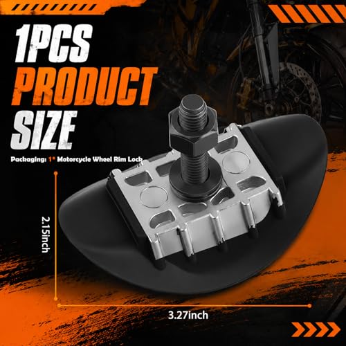 1.6" Motorcycle Rim Lock,Anti-Wear Motorcycle Wheel Lock for Rim Molded Rubber Block Avoids Inner Tubes Damage,High Strength Rims Dirt Bike Locks Motorcycles Accessories