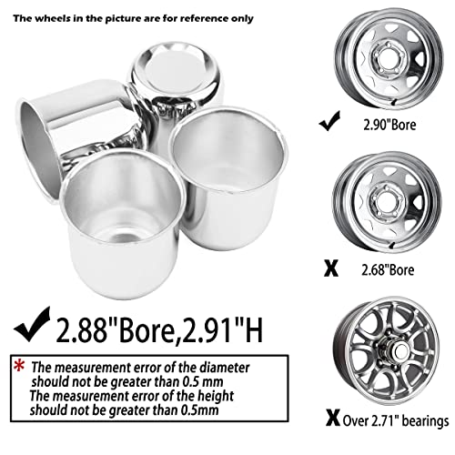 4Pcs 2.88" OD 3.11" H Push Through Trailer Wheel Center Cap for Rim - color: Chrome, size: 2.88" Hub 2.91" H