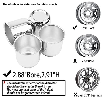 4Pcs 2.88" OD 3.11" H Push Through Trailer Wheel Center Cap for Rim - color: Chrome, size: 2.88" Hub 2.91" H