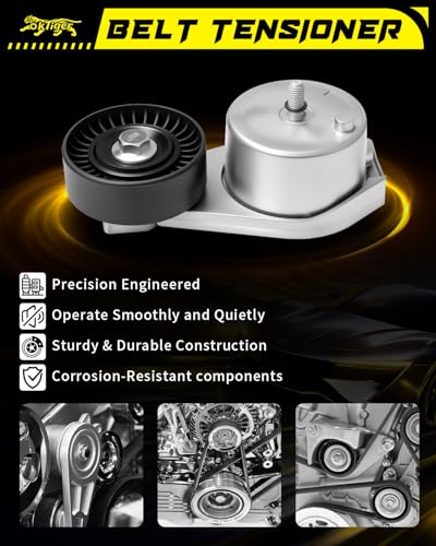 Oktiger A/C Air Conditioning Drive Belt Tensioner Assembly with Pulley for Ford F150 2011 2012 2013 2014 King Ranch Lariat Platinum 5.0L V8 Belt Tensioner OE# BL3E6A228AB BL3Z6A228A 39299 - size: 39299
