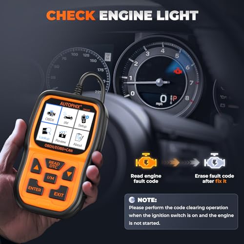 AUTOPHIX OM126P OBD2 Scanner, Check Engine Light Code Reader for OBD2 Cars - color: Orange