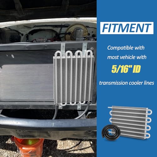 8 Pass Transmission Cooler Kit, Universal 5/16" Tube and Fin