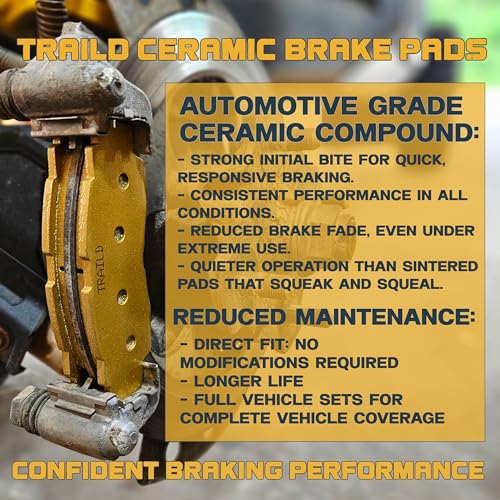 Traild Ceramic Brake Pads for Yamaha Wolverine 2021-2024 Front & Rear - style: Full Vehicle Set (No Parking Brake)