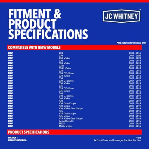 JC Whitney 2Pcs Sway Bar Link, Front