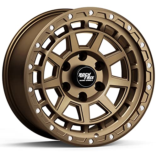 RockTrix RT114 17 Inch Wheel 17x9 6x139.7 6x5.5, 12mm Offset, Matte Bronze - color: Matte Bronze, size: 17x9 -12mm offset