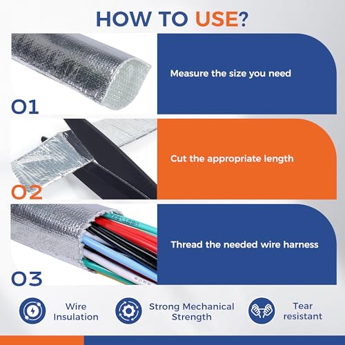 Automotive Heat Shield Sleeve High Temp Sheathing Roll 1-1/2inch-6ft - size: 1-1/2"-6Ft