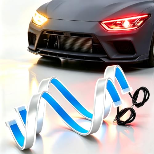 Qasim 24inch Sequential Flowing LED Strip Amber &Red Tail Light - size: 60CM Red&Amber