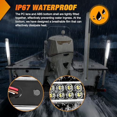 Nilight LED Tail Light 17" White Reverse Back Up Lights W/Chrome Bezel - color: 2Pcs 17" White 40LED w/chrome bezel