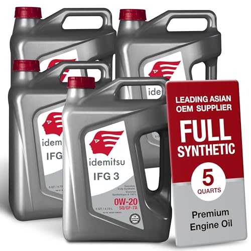 Idemitsu IFG3 0W-20 SP/GF-7A Full Synthetic Motor Oil – 5 Qt, Case of 4 - size: 5 Quart, style: 4 Pack