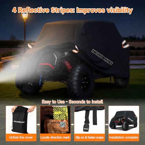 NEVERLAND UTV Cover Heavy Duty Waterproof 2-3 Seater All-Weather Protection - size: up to 126"L