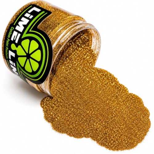 LiME LiNE Sprayable Metal Flake Paint Additive: Solvent Resistant Glitter for Automotive Custom Painting (Gold) - color: Gold