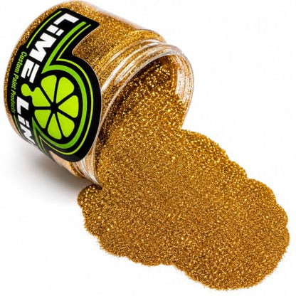 LiME LiNE Sprayable Metal Flake Paint Additive: Solvent Resistant Glitter for Automotive Custom Painting (Gold) - color: Gold