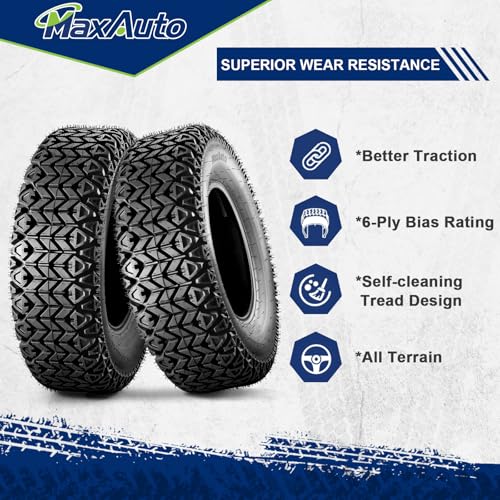 MaxAuto 25x8-12 Hilly Lawn ATV Tires, 25x8x12 Mud Sand Off-Road Tire, 17MM Deep Tread, 6PR Tubeless, 2 Pack - size: 25x8.00-12