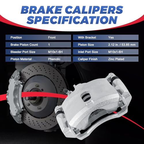 19B1832 19B1833 Front Disc Brake Calipers Compatible with 1996-2011 Civic - size: Front 19B1832+19B1833