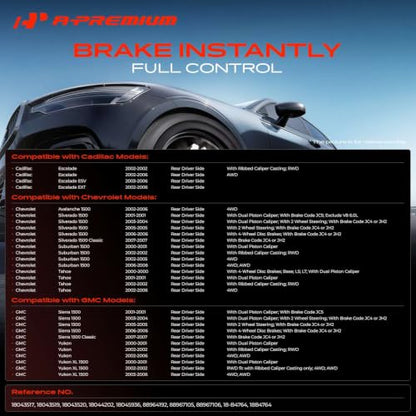 A-Premium Rear Left Driver Disc Brake Caliper with Bracket - style: Dual Piston Rear Left