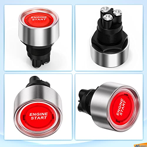 Nilight Start Engine Button 12V DC 50A Red - color: Red Start Engine Button