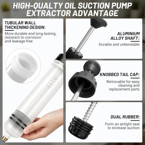 DZZ 500cc Fluid Extractor Pump,with 23.6" Flexible Hose,Two 9" Tubes