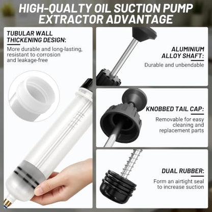 DZZ 500cc Fluid Extractor Pump,with 23.6" Flexible Hose,Two 9" Tubes