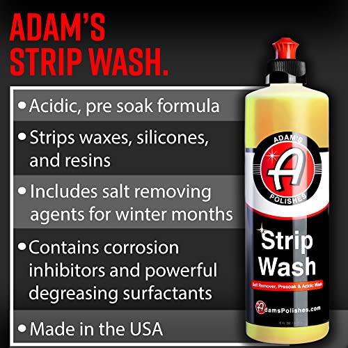 Adam's Polishes Strip Car Wash Soap (16 oz) - Sealant & Wax Remover Shampoo Salt Remover, Presoak, & Acidic Wash | Thick Suds For Use Cleaning Kit, Foam Cannon, Foam Gun, Sponge, Mitt, Chamois - size: 16 Fl Oz (Pack of 1)