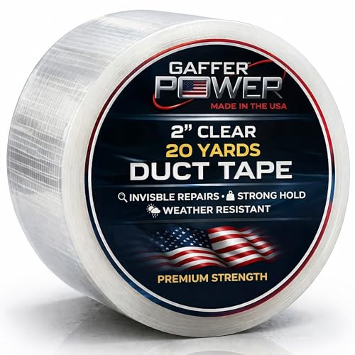 Gaffer Power Clear Repair Tape 2 in x 20 Yds, Waterproof, Made in USA - size: 2 Inch x 20 Yards