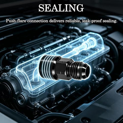 2 Pack 6AN Quick Disconnect Fuel Line Male Fittings Aluminum Push In Fuel Rail Adapter Connectors Automotive Replacement Parts for Vehicle Fuel System Modification
