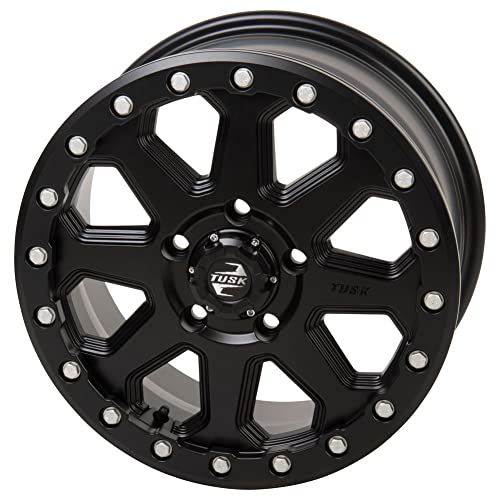 TUSK 5/114.3 (5/4.5) Uinta Beadlock Wheel 15x7 6.0 + 1.0 Compatible with Polaris RZR Pro R/Turbo R/Pro S/XP S/Xpedition (Matte Black) - color: Matte Black