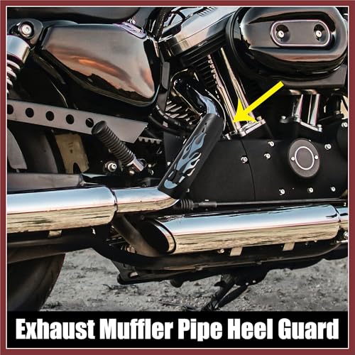 1Set Universal Motorcycle Exhaust Heat Shield Pipe Shield Exhaust Guard Muffler Protector for Harley Flame Black Replace Parts