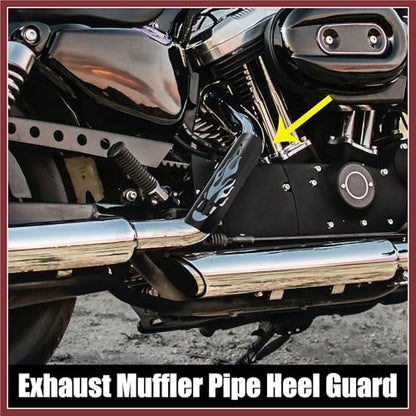 1Set Universal Motorcycle Exhaust Heat Shield Pipe Shield Exhaust Guard Muffler Protector for Harley Flame Black Replace Parts