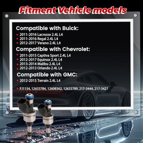 4-Pack Fuel Injectors Set | Compatible with Buick Lacrosse Regal Verano Chevrolet Captiva Sport Malibu Impala Equinox GMC Terrain| Replaces FJ1154 12633784 217-3444 - size: 4 X FJ1154