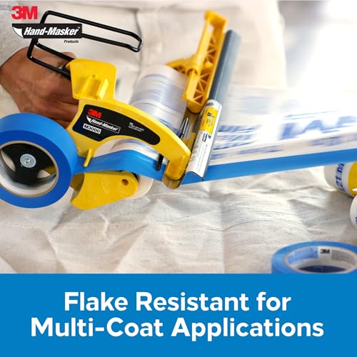 3M Hand Masker Advanced Masking Film, 48 in x 180 ft, Static Cling Keeps Film in Place, Prevents Liquids From Bleeding Through, Flake Resistant, For Indoors & Outdoors Use, 1 Roll (AMF48)