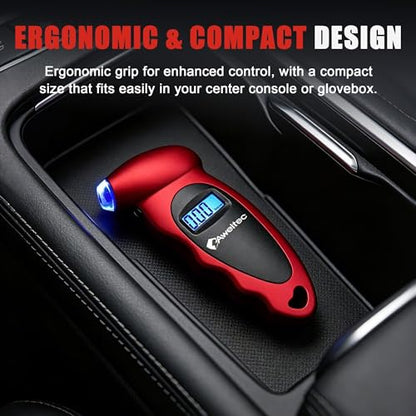 Digital Tire Pressure Gauge,Accurate Cars Air Gauge 150 PSI,2 Pack - color: Red(2PK), size: 2 Pack