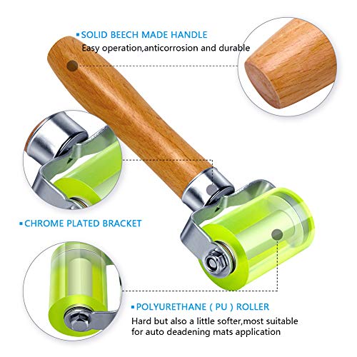 LUMITECO Bearings Equipped Automotive Car Audio Sound Deadening Application Wheel Roller, Heat Abatement Mat Wallpaper Application PU Smoothing Tool Seam Roller (Pack of 2) - size: Basic Version (Pack of 2)