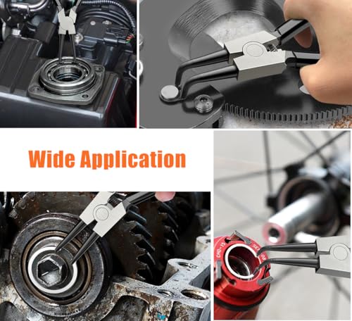 4pcs 7in Snap Ring Pliers, 7/128in Small Tips - color: 4pcs Small Tip Snap Ring Pliers