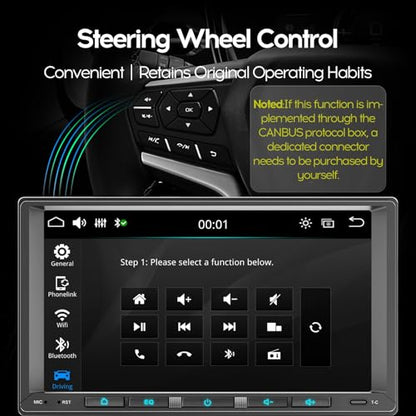 Linux System 7" Double Din Car Stereo Wireless Apple Carplay Radio Screen for Car Audio Receivers, Bluetooth 5.3 Car Play Android Auto Touchscreen, Backup Camera, SWC, FM/AM - size: 7inch Linux 2Din Universal HU