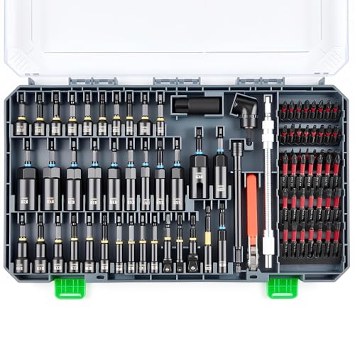 KOOPOOL 86 PCS Impact Driver Socket Set, Magnetic Nut Driver Set for Drill - color: 86pcs Assorted