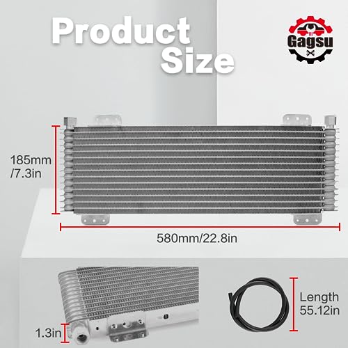 40k Transmission Oil Cooler lpd47391 Compatible with tru Cool Heavy Duty 40,000 GVW Max - Low Pressure Drop Trans Cooler - color: Silver