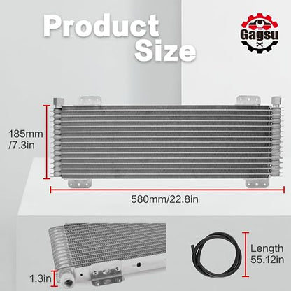 40k Transmission Oil Cooler lpd47391 Compatible with tru Cool Heavy Duty 40,000 GVW Max - Low Pressure Drop Trans Cooler - color: Silver