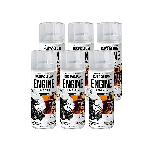 Rust-Oleum 363572-6PK Engine Enamel Spray Paint, 11 oz, Gloss Clear, 6 Pack - color: Gloss Clear, size: 11 Ounce (Pack of 6)
