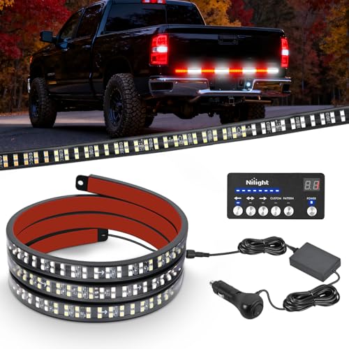 Nilight 60 Inch Emergency Strobe Light Strips with Controller Red White - color: 60" Tailgate Strobe w/ Controller Red/White