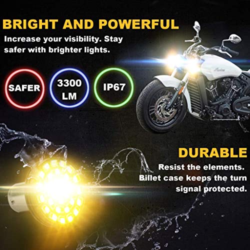 Eagle Lights Sunburst LED Front and Rear Turn Signals, fits Indian Scout, Pair of 2 - color: Scout LED Turn Signals