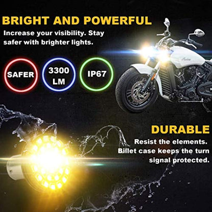 Eagle Lights Sunburst LED Front and Rear Turn Signals, fits Indian Scout, Pair of 2 - color: Scout LED Turn Signals