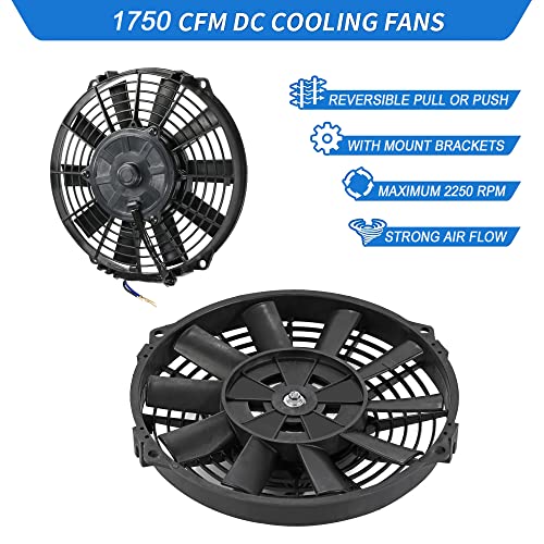 9" Inch Electric Radiator Fans 12V Universal Cooling Fan 80W Mount Kit High Performance Radiator Assembly Kit - style: 9" Straight