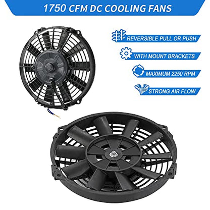 9" Inch Electric Radiator Fans 12V Universal Cooling Fan 80W Mount Kit High Performance Radiator Assembly Kit - style: 9" Straight