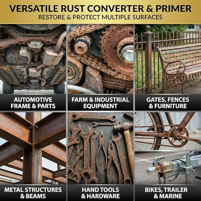 2 in 1 Rust Converter & Metal Primer, 35 oz Black Rust Reformer Paint for Metal, Trailer, Truck Frame, Car Chassis, Ultra Rust Encapsulator & Inhibitor, Heat Resistance Rust Neutralizer & Conversion - size: 35 Fl Oz (Pack of 1)